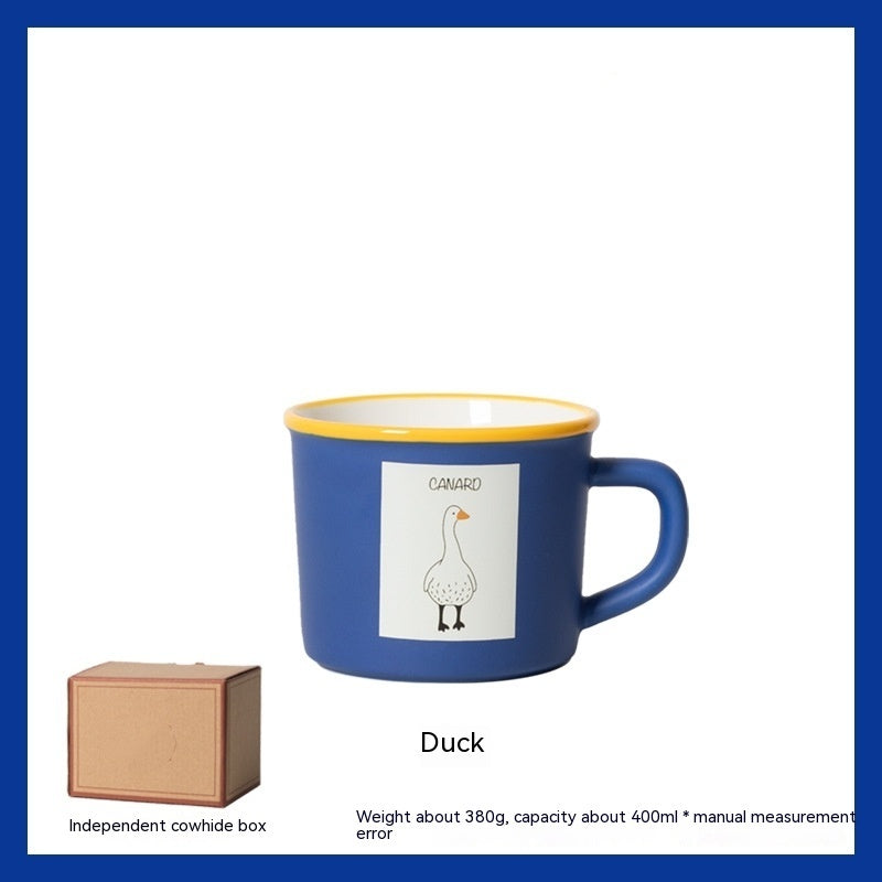 Animal Klein Blue Ceramic Mug Large Capacity Creative Small High-looking Drinking Cup Breakfast Coffee Cup