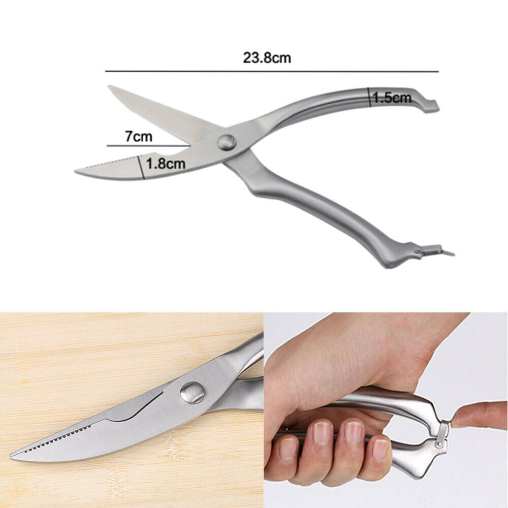 Ciseaux de cuisine pour volaille, poisson, poulet et os en acier inoxydable, gadgets de cuisine, couteau de chef japonais, ciseaux à os de poulet et volaille en acier inoxydable