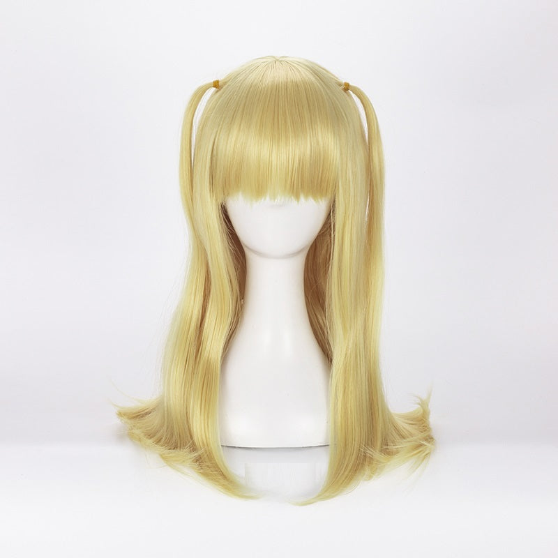 High Temperature Silk Golden Double Ponytail COS Wig