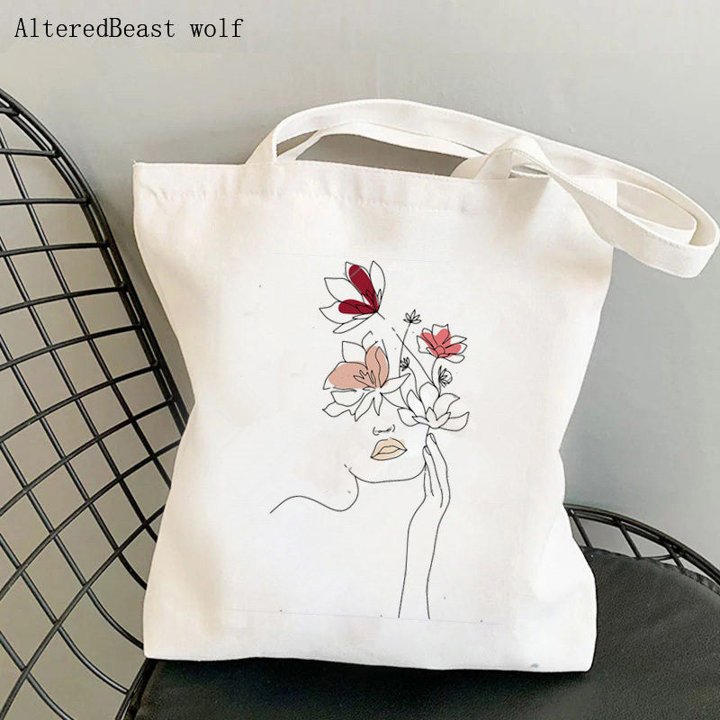 Zipper Polyester Cotton Canvas Shopping Tote Bag