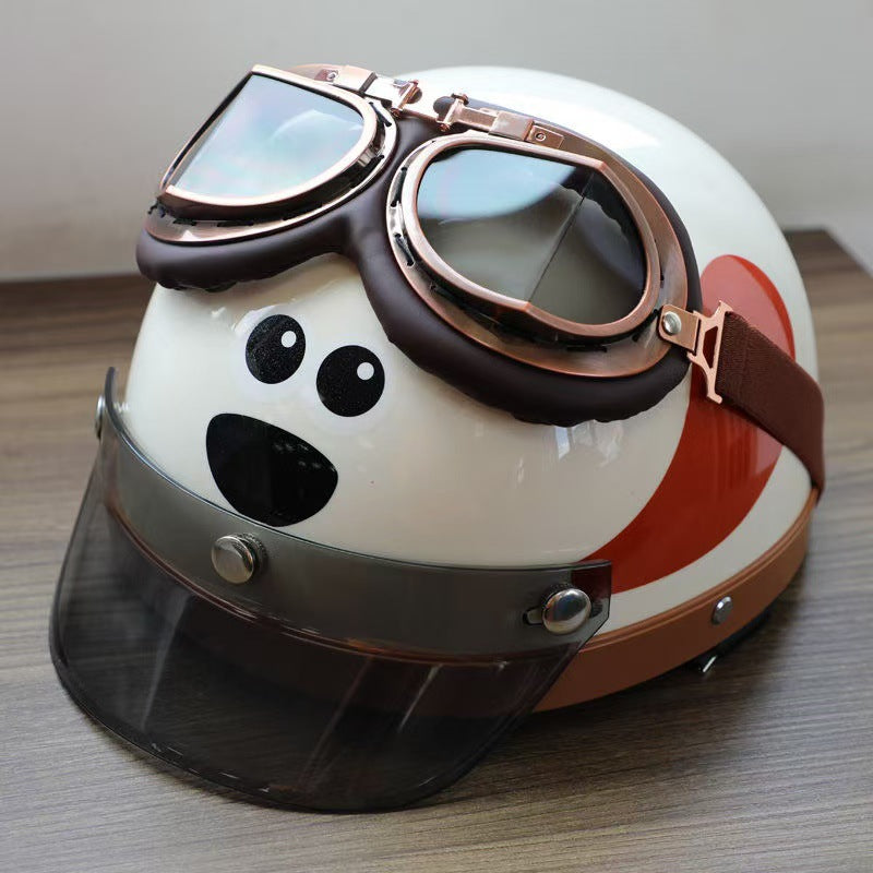 Electric Car Four Seasons Universal Men's Cute Warm Helmet