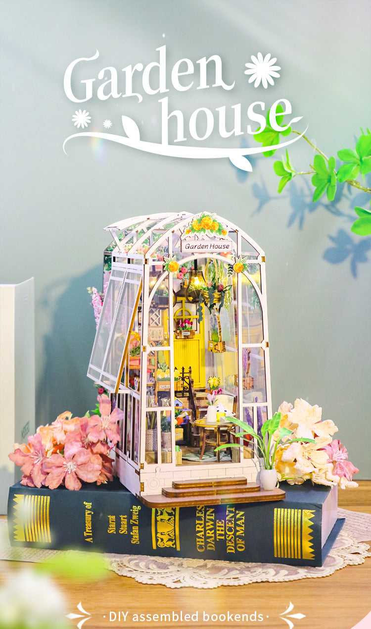 English Version Diy Hand-pasted Cottage Assembled Garden House Model Ornaments
