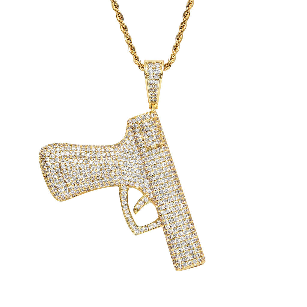 Hip Hop Hipster Full Zircon Three-dimensional Necklace