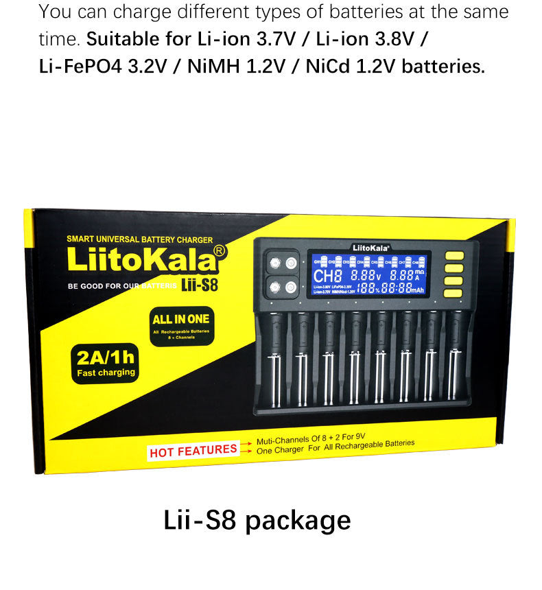 Lithium Ion 3.7V NiMH 1.2V LiFePO4 3.2V Charger Car Charger