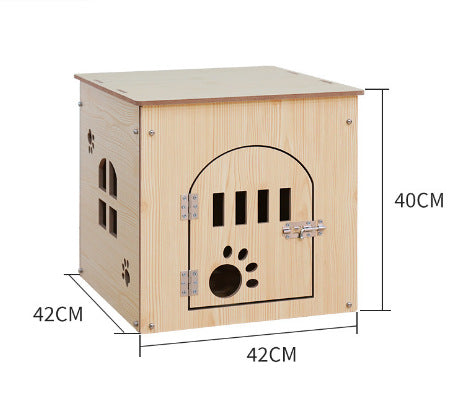 Removable And Washable Four Seasons Pet House, Wooden Pet Nest