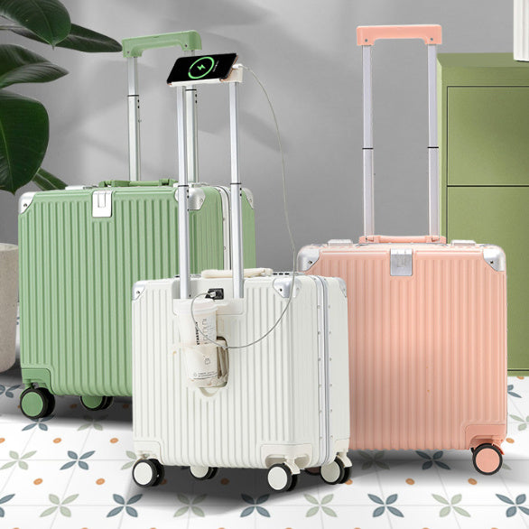 Multi-functional Aluminum Frame 18-inch Trolley Case Small