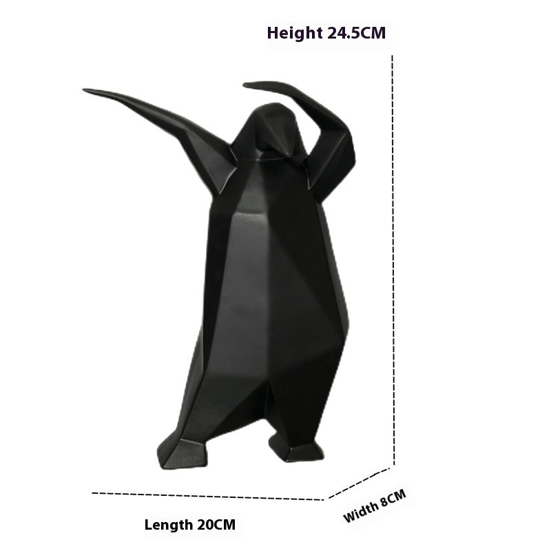Cartoon Animal Penguin Resin Decorations Abstract Sculpture Chinese Style