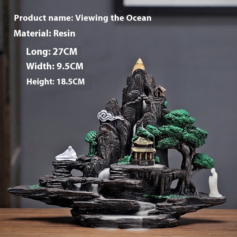 Creative Backflow Incense Burner Resin Decorations Crafts Cloud Stove Backflow Incense Burner