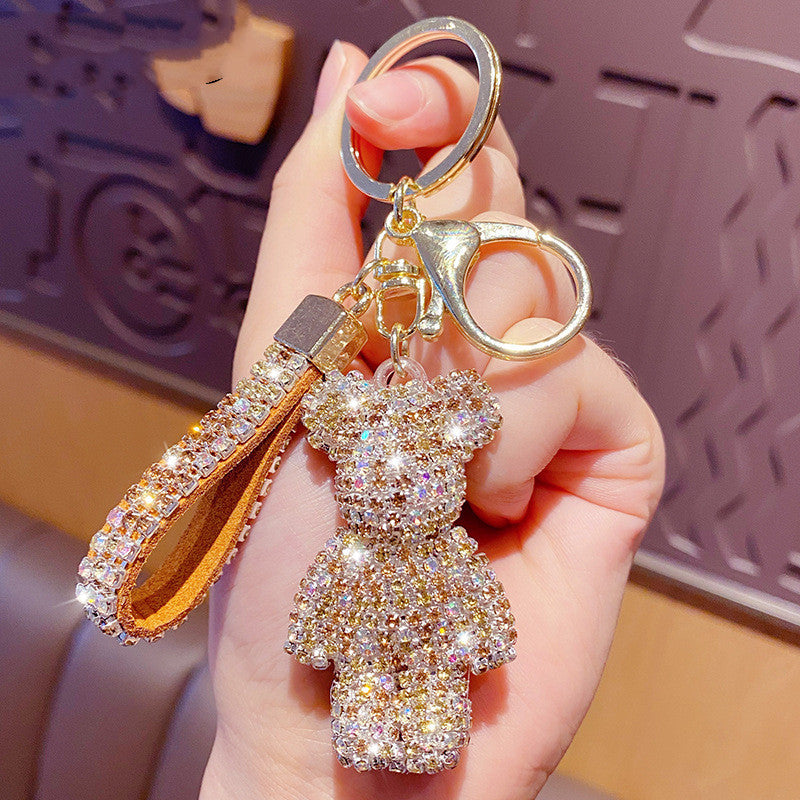 Cartoon Diamond Little Bear Doll Keychain Pendant