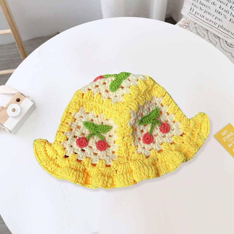 Cherry Hand Knit Sweater Hat Keeps Warm And Fashionable