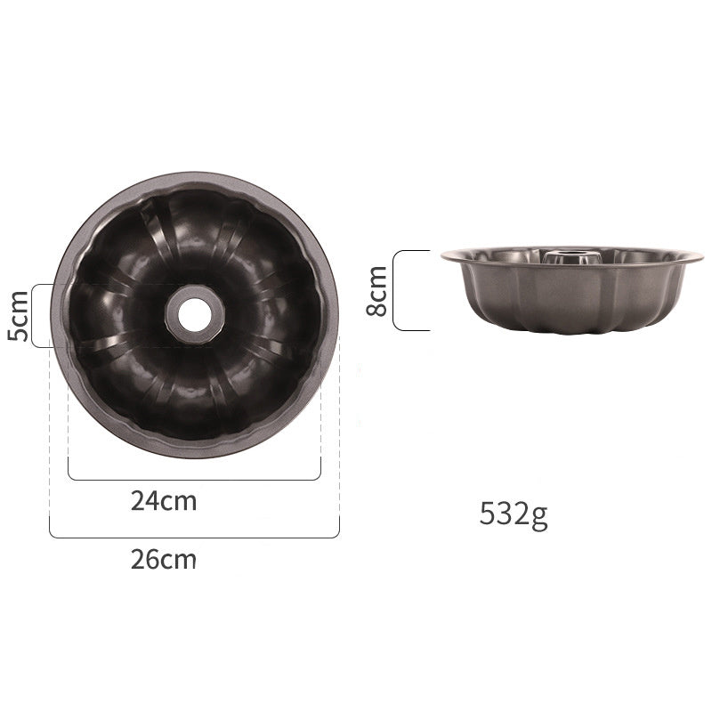 Non-stick Cake Pan Heavy Duty Carbon Steel Fluted Tube Round Cake Baking Pan Pound Cake Pan Buntz Cake Pan Tube Bakeware Cake Mold Baking Mold For Jello Gelatin Chocoflan Flan