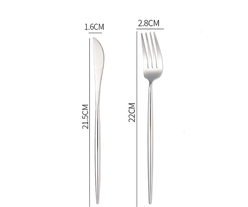 Nordic Style 304 Stainless Steel Western Food Knife Spoon Chopsticks Four-piece Set