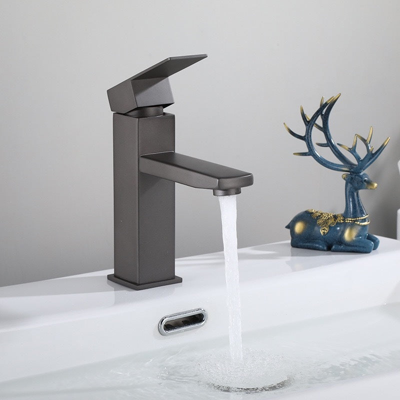 Table Basin Faucet Black Hot And Cold Square Household