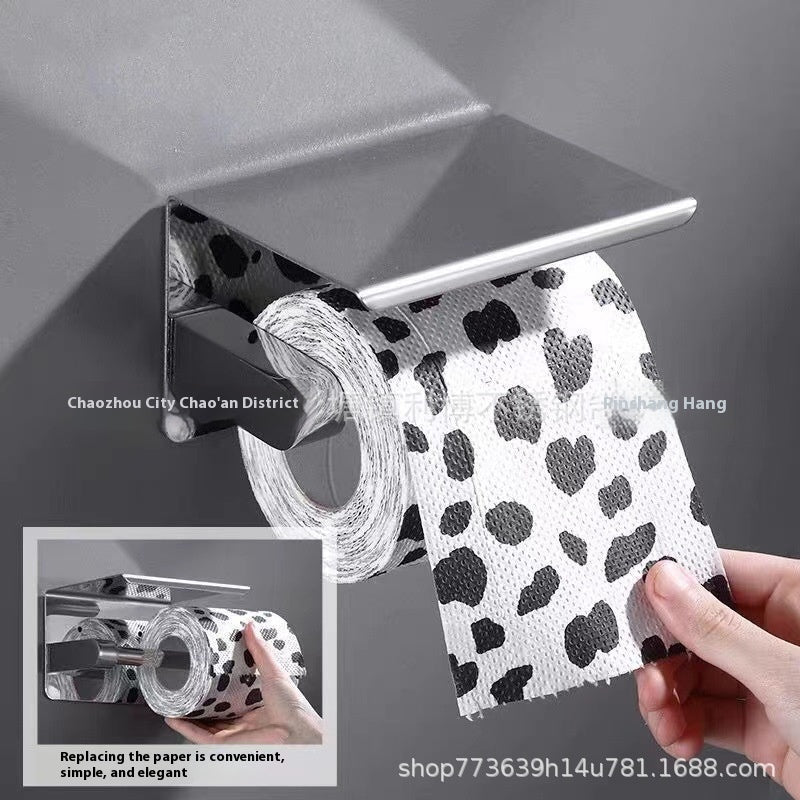 304 Stainless Steel Paper Towel Holder, Punch-free Toilet Paper Holder, Bathroom Toilet Roll Holder, Bathroom Phone Storage Rack
