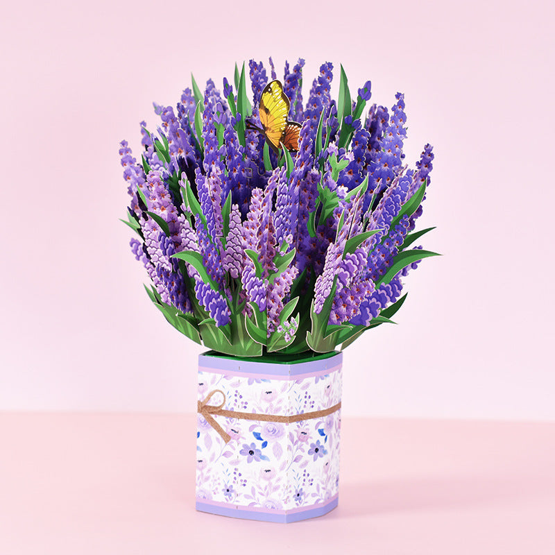 Mothers Day Gift Pop-Up Flower Card Flora 3D Greeting Card For Birthday Graduation Wedding Anniversary