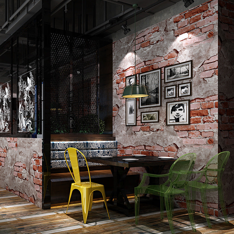 Retro Nostalgic Grey Cement Brick Wall Background Wall Wallpaper