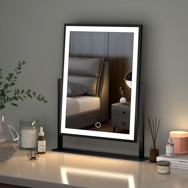 Mirror Household Small Dormitory Vertical Makeup Mirror With Lamp