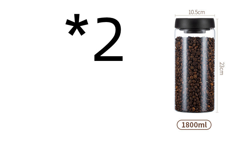 Vacuum Pumping Coffee Nut Glass Storage Jar