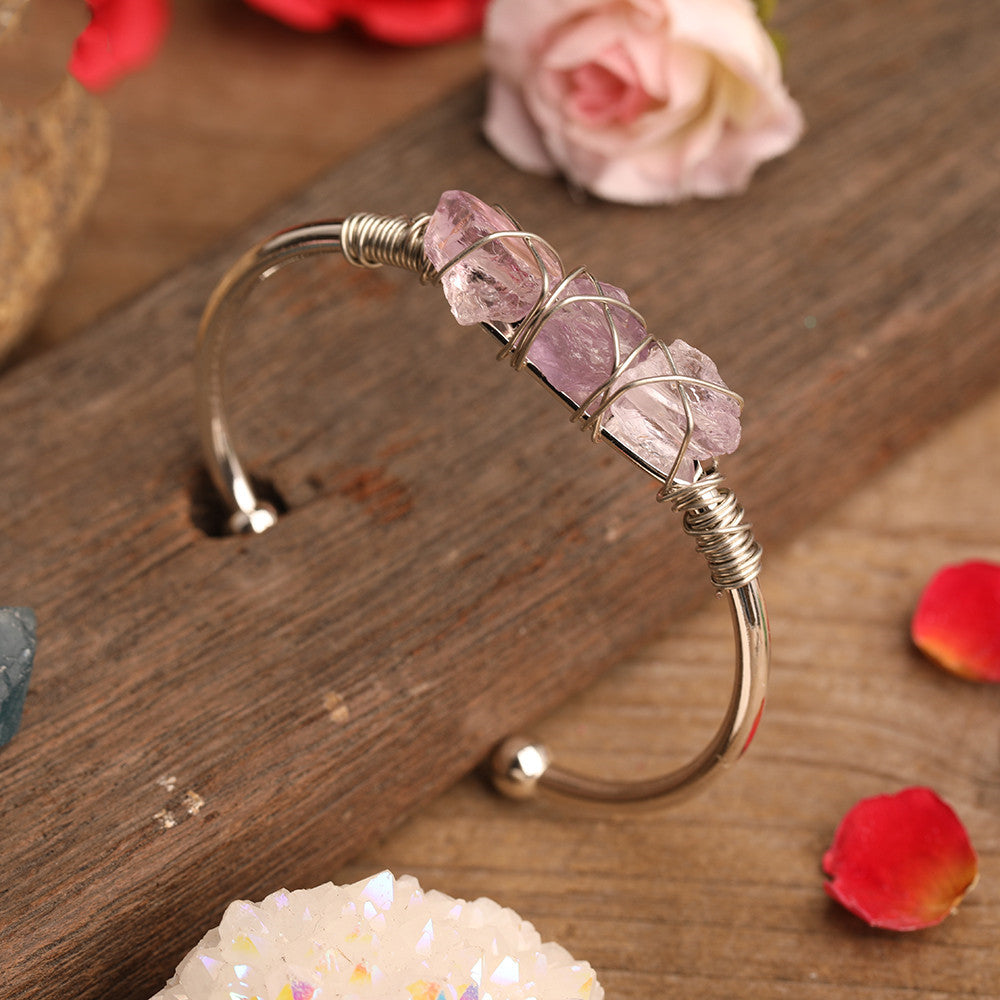 Ladies Stone Bead Amethyst Fashion Bracelet