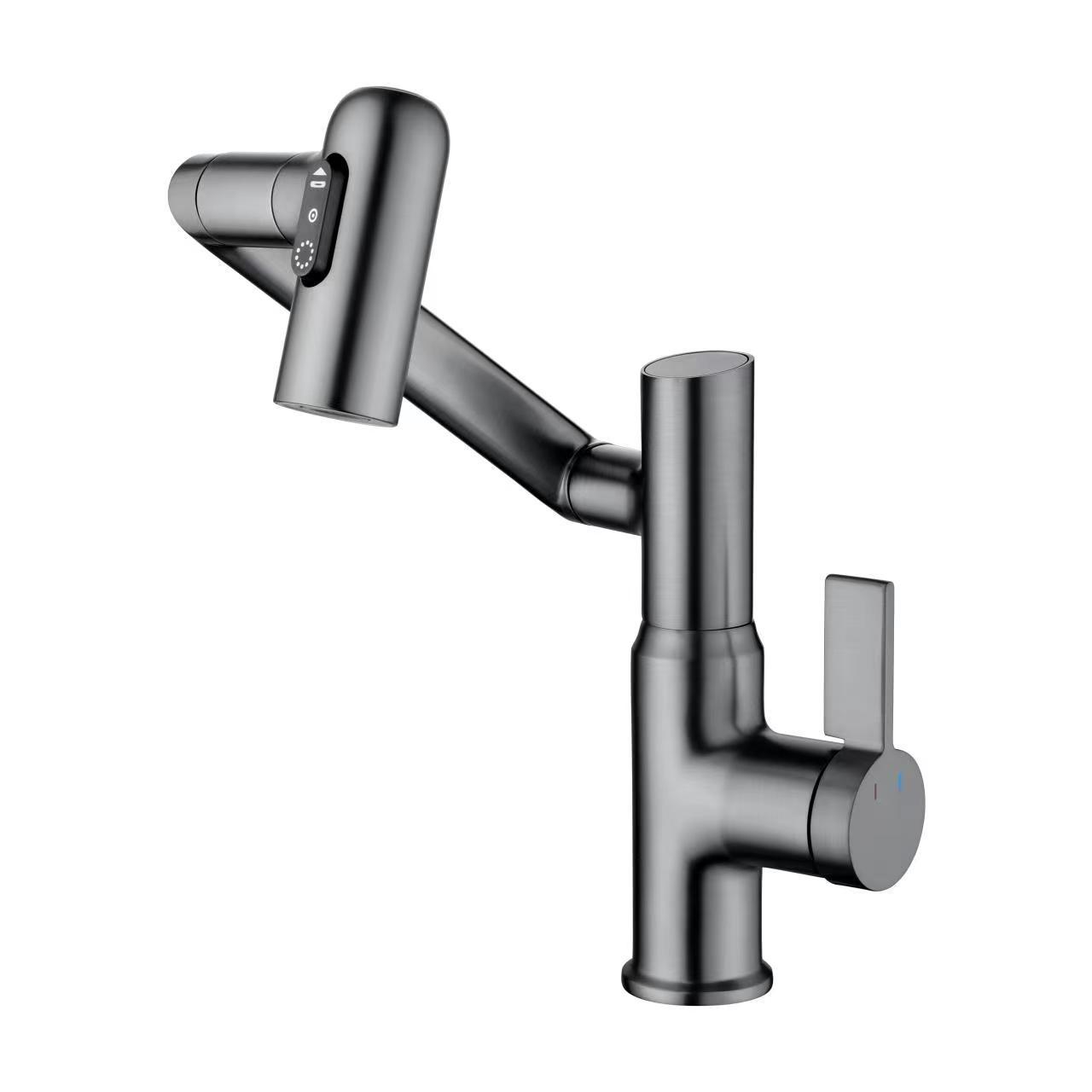 Copper Digital Display Basin Faucet Hot And Cold Bathroom