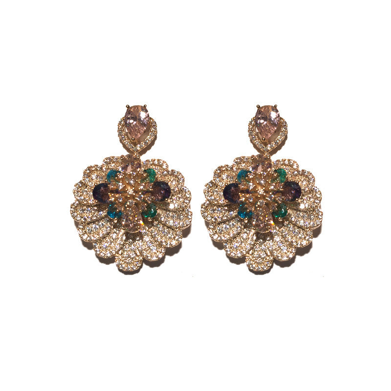Colorful Flower Earrings Are Super Flashing And Exaggerated