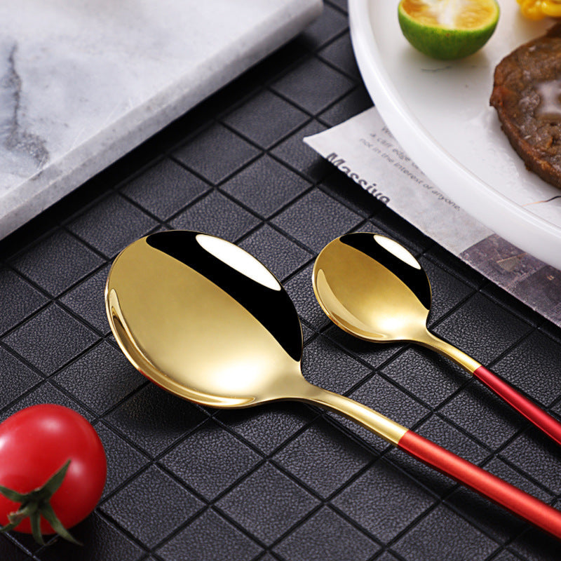 Stainless Steel 24 Pieces Set Spoon And Fork Western Cutlery